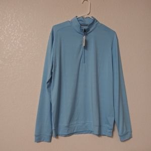 New Johnnie-o Medium M Solid Blue Pullover Golf